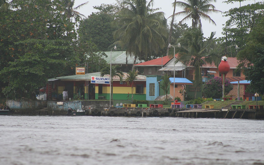 Tortuguero Village in Tortuguero Park and Canal 