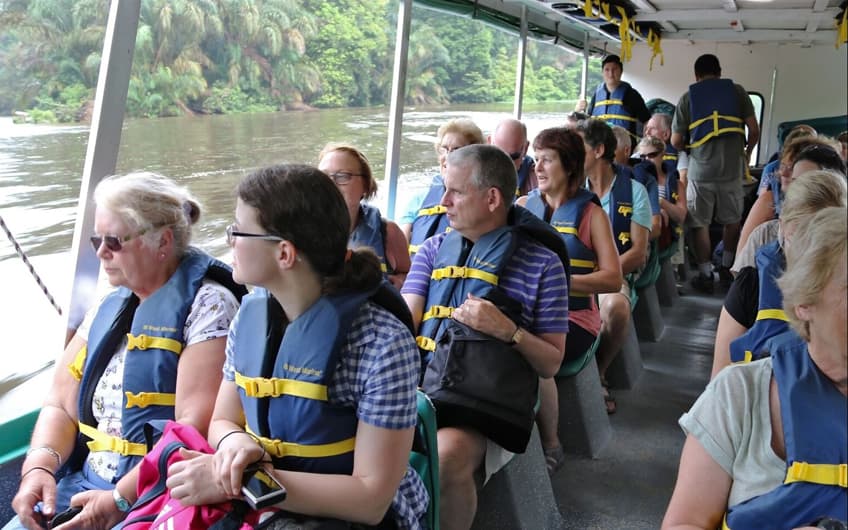 Group riding the Tortuguero Canals